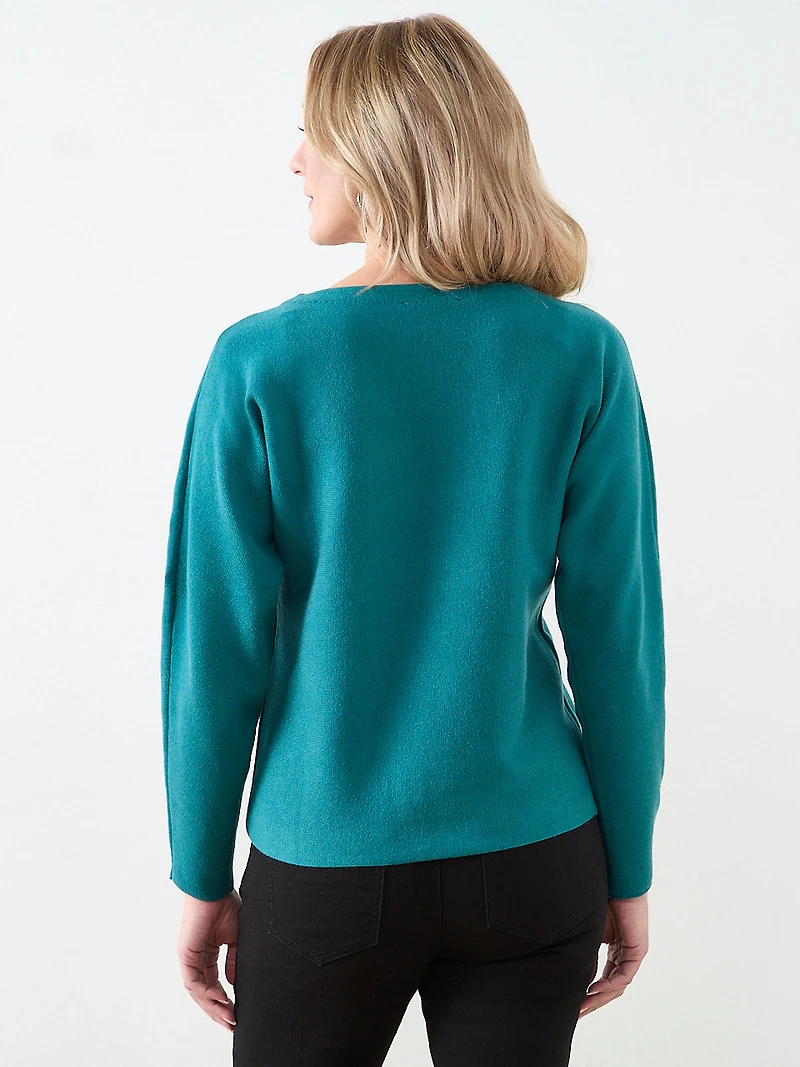 Long Sleeve Scroll Embroidered Sweater