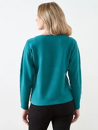 Long Sleeve Scroll Embroidered Sweater