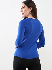 3/4 Sleeve Lace Trim Tee