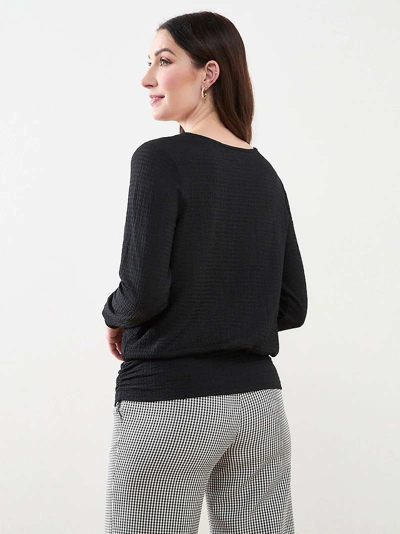 3/4 Sleeve Top with Hardware Detail