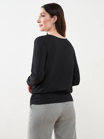 3/4 Sleeve Top with Hardware Detail