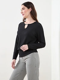 3/4 Sleeve Top with Hardware Detail