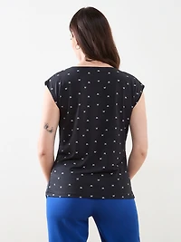 Cap Sleeve Cowl Neck Top