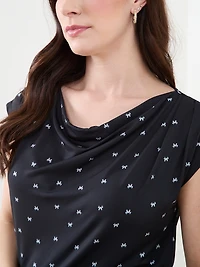 Cap Sleeve Cowl Neck Top