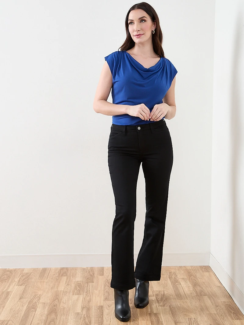 Cap Sleeve Cowl-Neck Top