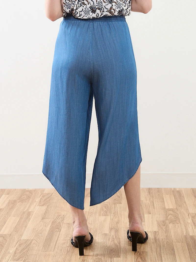Chambray Tulip-Leg Pant