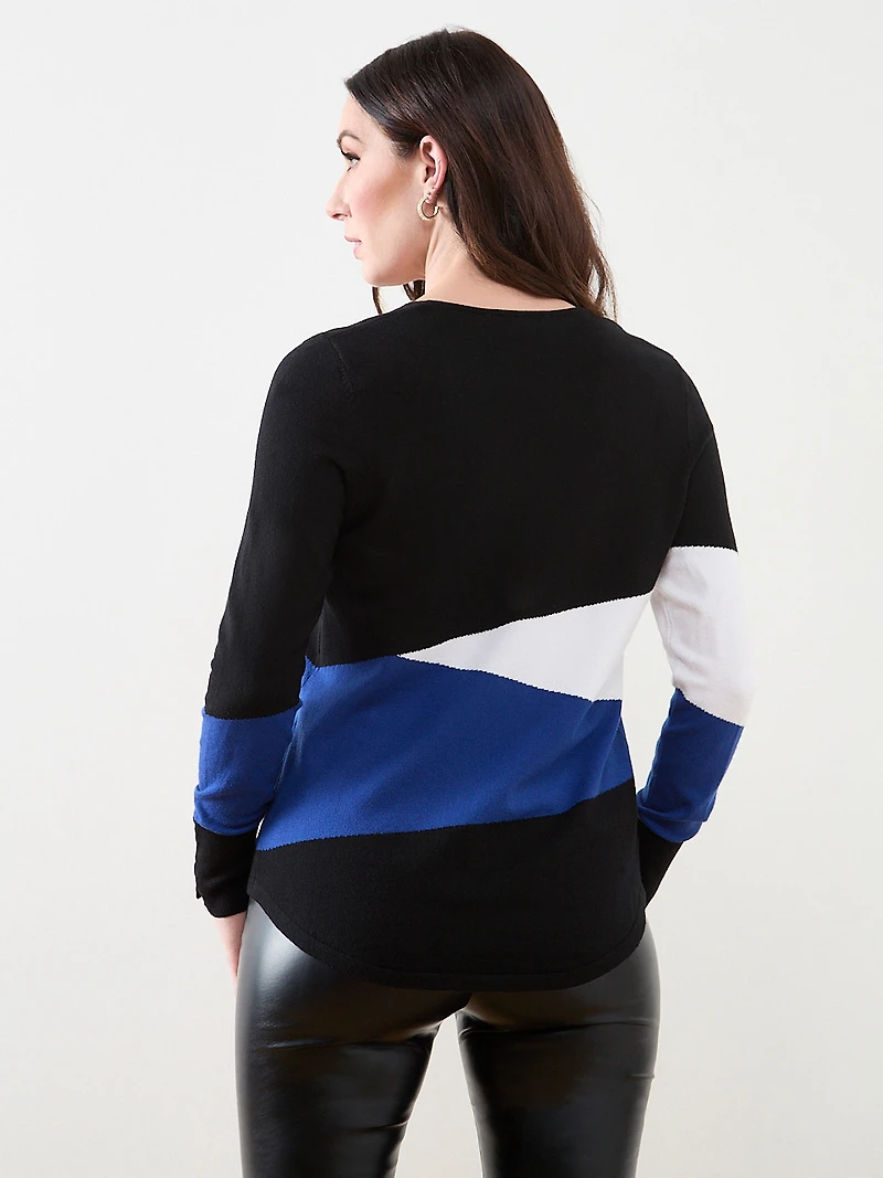 Colourblock V-Neck Pullover