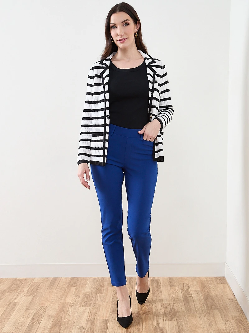 Emily Micro-Twill Cobalt Slim Leg Pant
