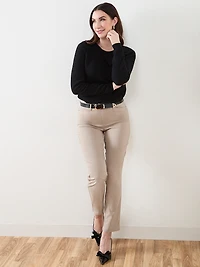 Emily Micro-Twill Mushroom Slim Leg Pant