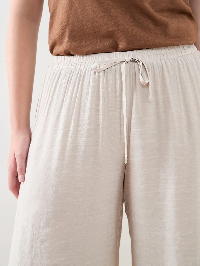 Gauze Double-Layer Crop Pant
