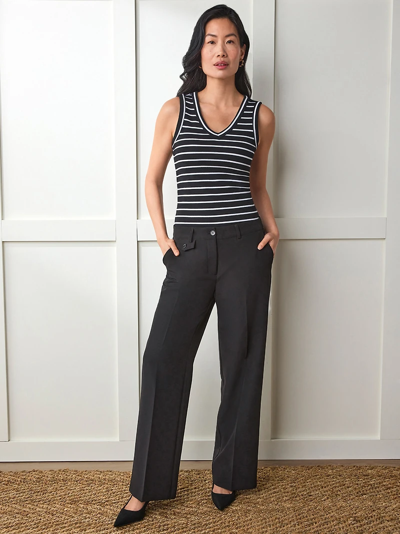Hannah Wide Leg Trouser in Black