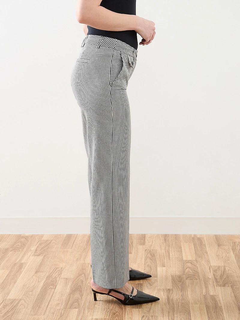 Hannah Wide Leg Trouser in Black/White Print