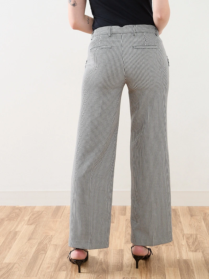 Hannah Wide Leg Trouser in Black/White Print