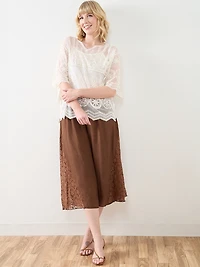 Lacy Caftan with Elbow-Length Sleeves