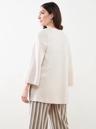 Long Sleeve Edge To Edge Textured Cardigan