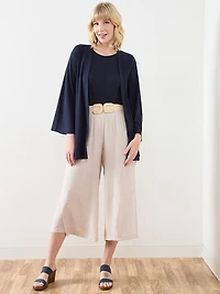 Long Sleeve Edge-To-Edge Textured Cardigan