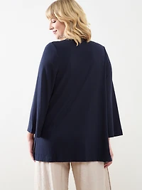 Long Sleeve Edge-To-Edge Textured Cardigan
