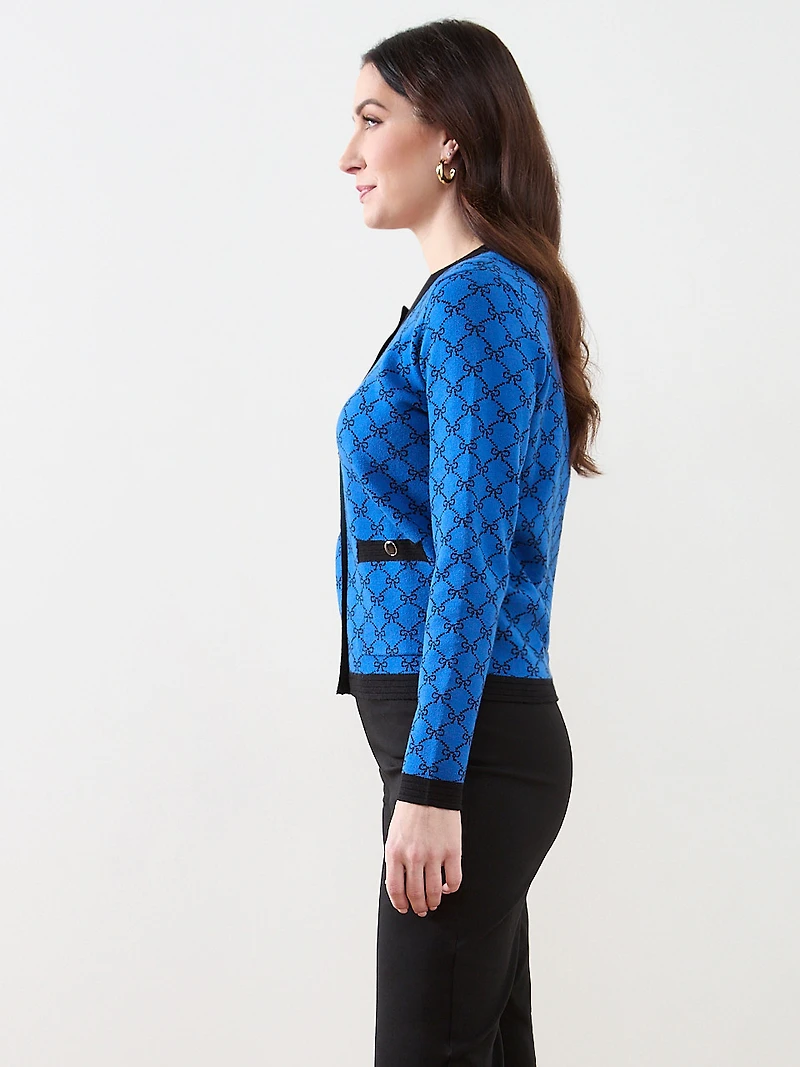 Long Sleeve Patterned Button Cardigan