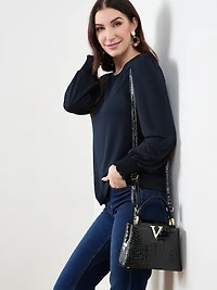 Long Sleeve Smocked Cuff Top