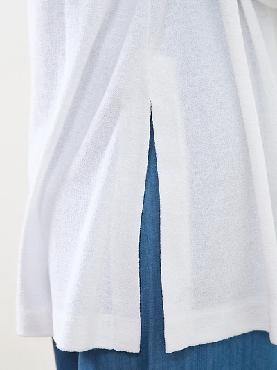 Long Sleeved Edge-To-Edge Textured Cardigan