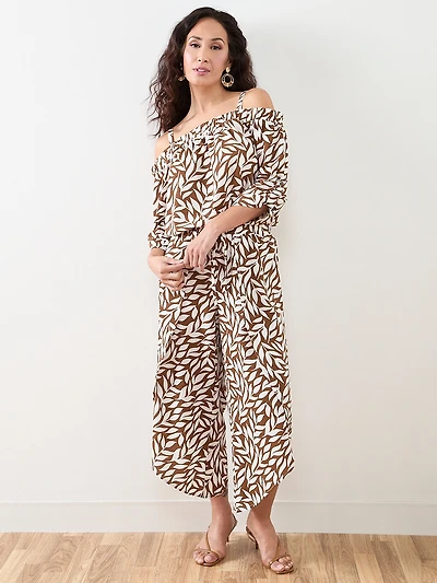 Petite 3/4 Sleeve Smocked Hem Blouse