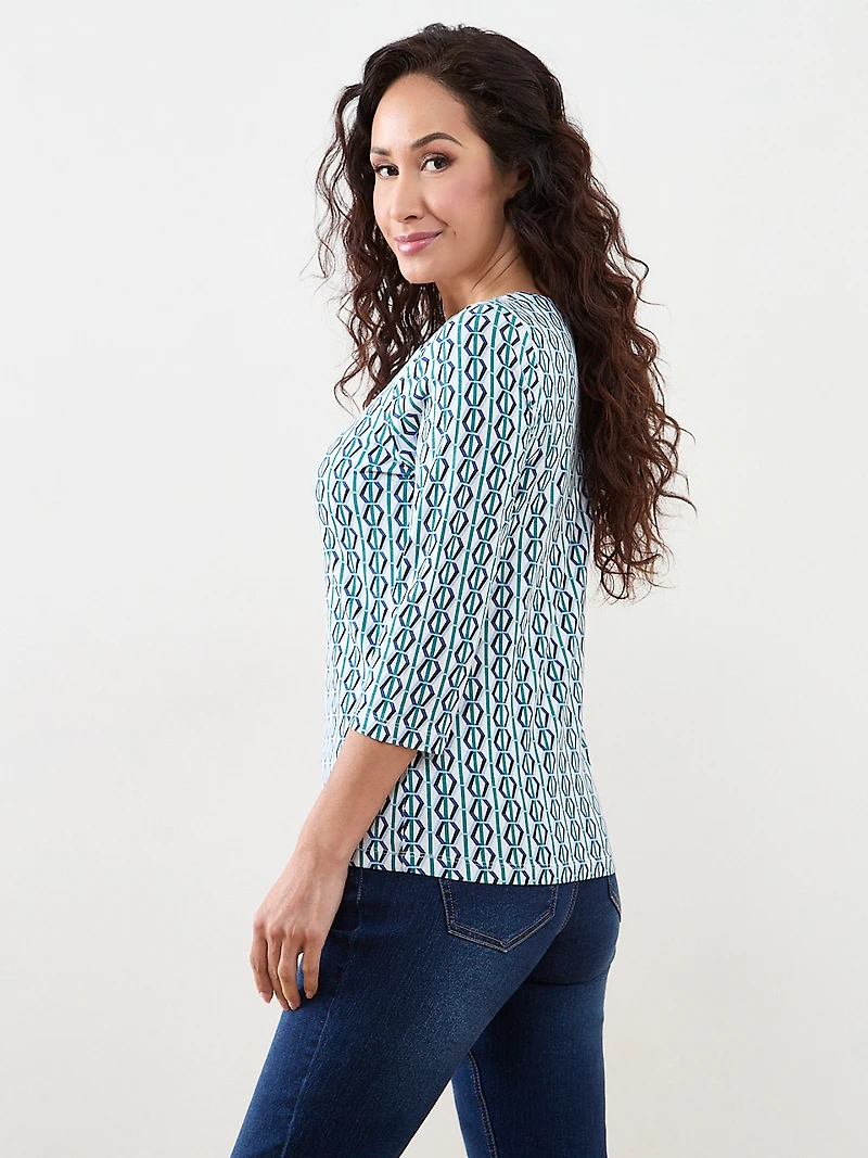 Petite 3/4 Sleeve Square Neck Tee