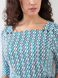 Petite 3/4 Sleeve Square Neck Tee