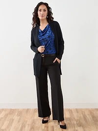 Petite Cap Sleeve Cowl-Neck Top