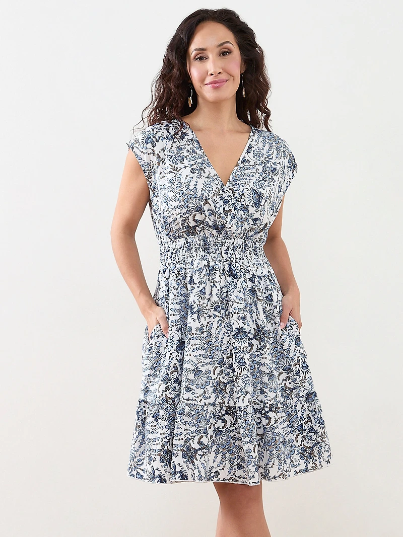 Petite Fit & Flare Floral Dress