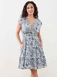 Petite Fit & Flare Floral Dress