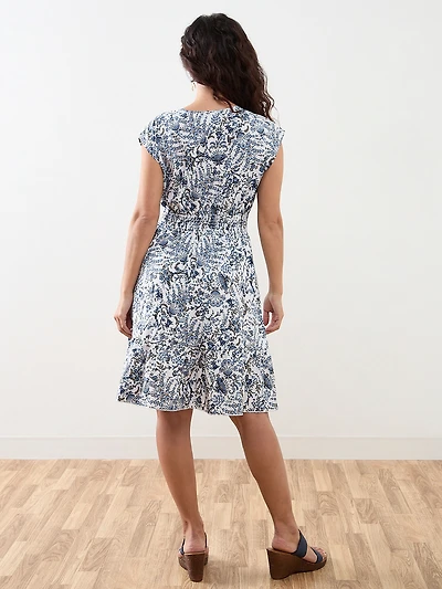 Petite Fit & Flare Floral Dress