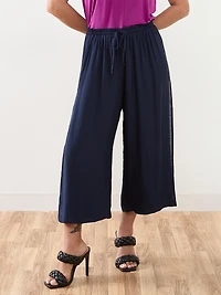 Petite Gauze Double-Layer Crop Pant