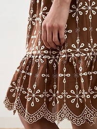 Petite Knee Length Puff Sleeve Dress