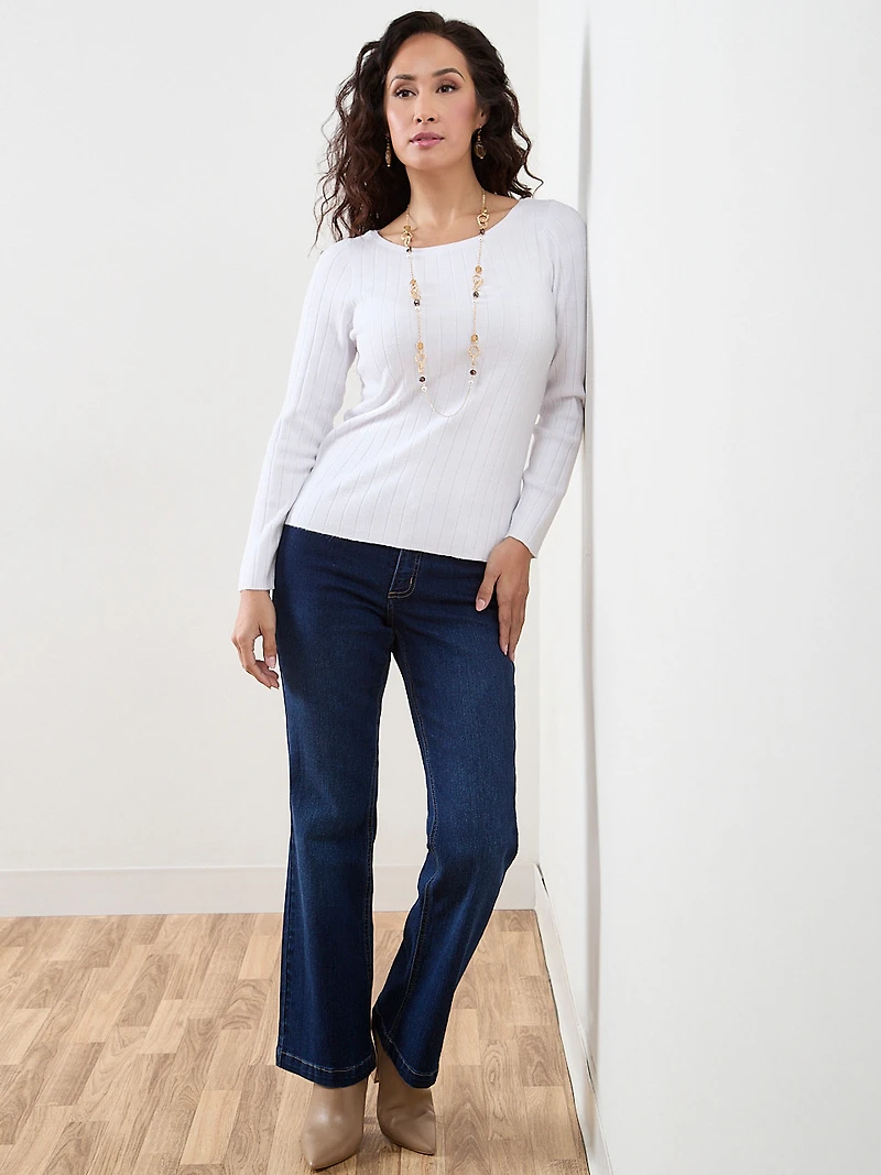 Petite Ribbed Boatneck Pullover Sweater