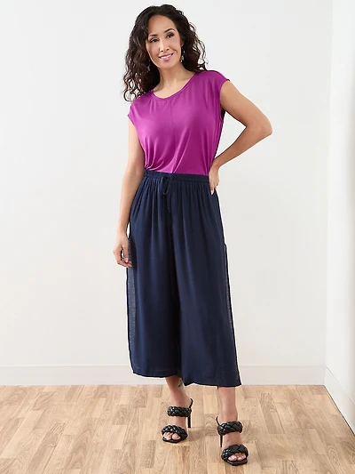 Petite Cap Sleeve Knot Front Top
