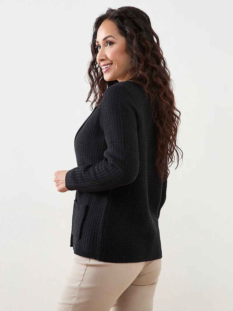 Petite Textured Sweater Blazer