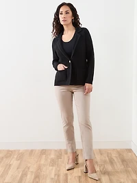 Petite Textured Sweater Blazer
