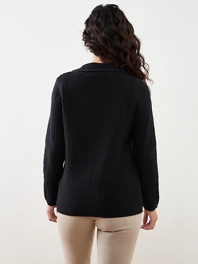 Petite Textured Sweater Blazer