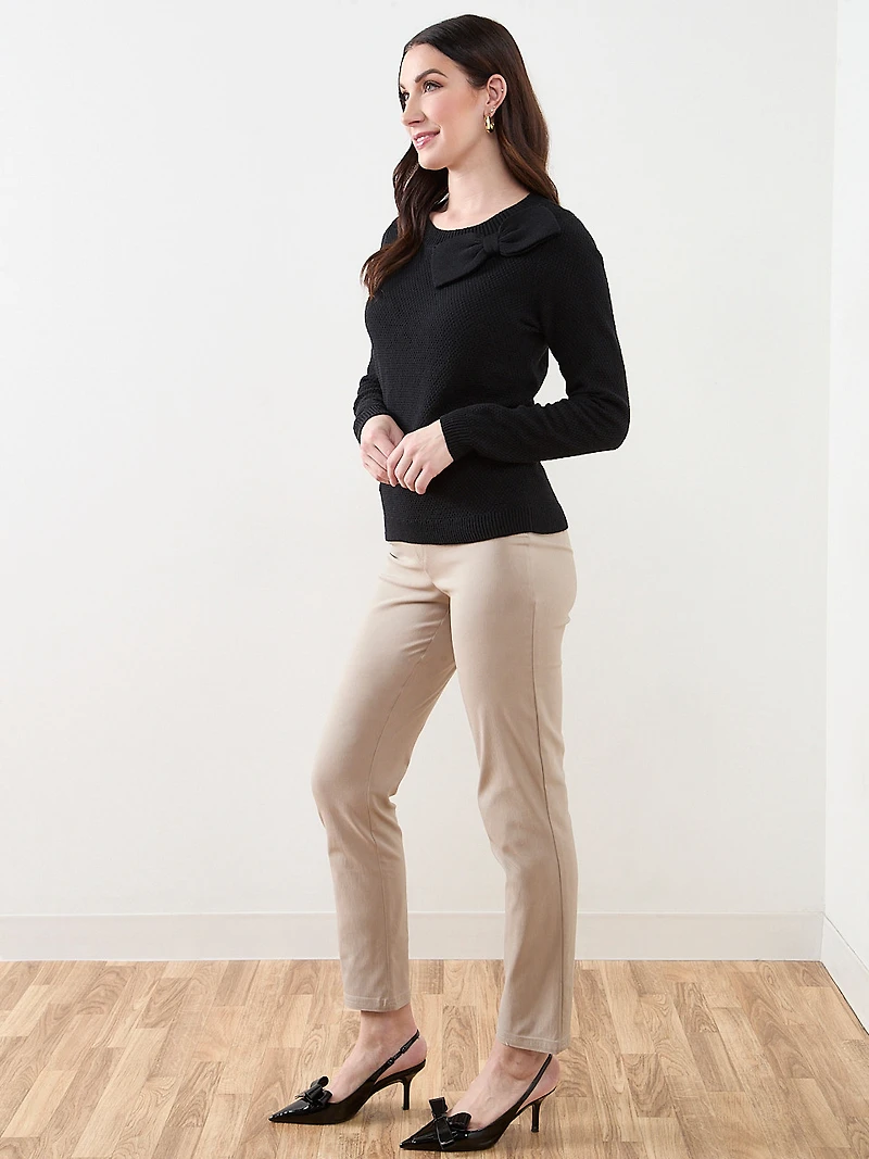 Scoop Neck Bow Sweater