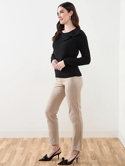 Scoop Neck Bow Sweater