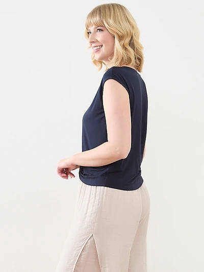 Cap Sleeve Knot Front Top