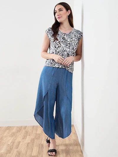 Cap Sleeve Knot-Front Top