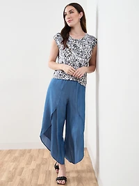 Cap Sleeve Knot-Front Top