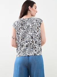 Cap Sleeve Knot-Front Top