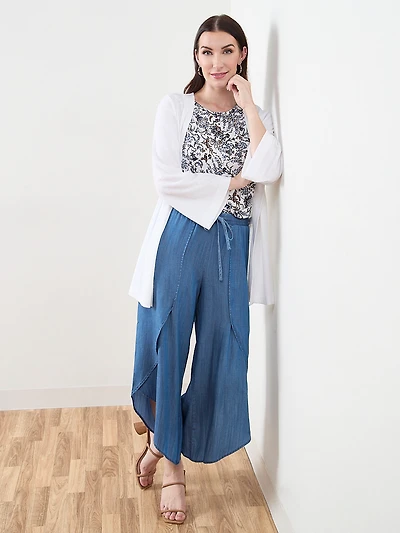 Cap Sleeve Knot-Front Top