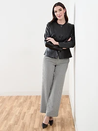 Vegan Leather Peplum Jacket