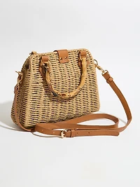 Woven Bamboo Handle Bag