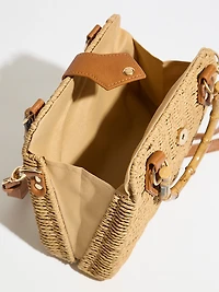 Woven Bamboo Handle Bag