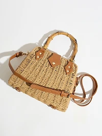 Woven Bamboo Handle Bag