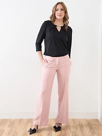 3/4 Sleeve Round Neck with Hardware Top